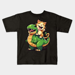 Cat Dinosaur Carnage Kids T-Shirt